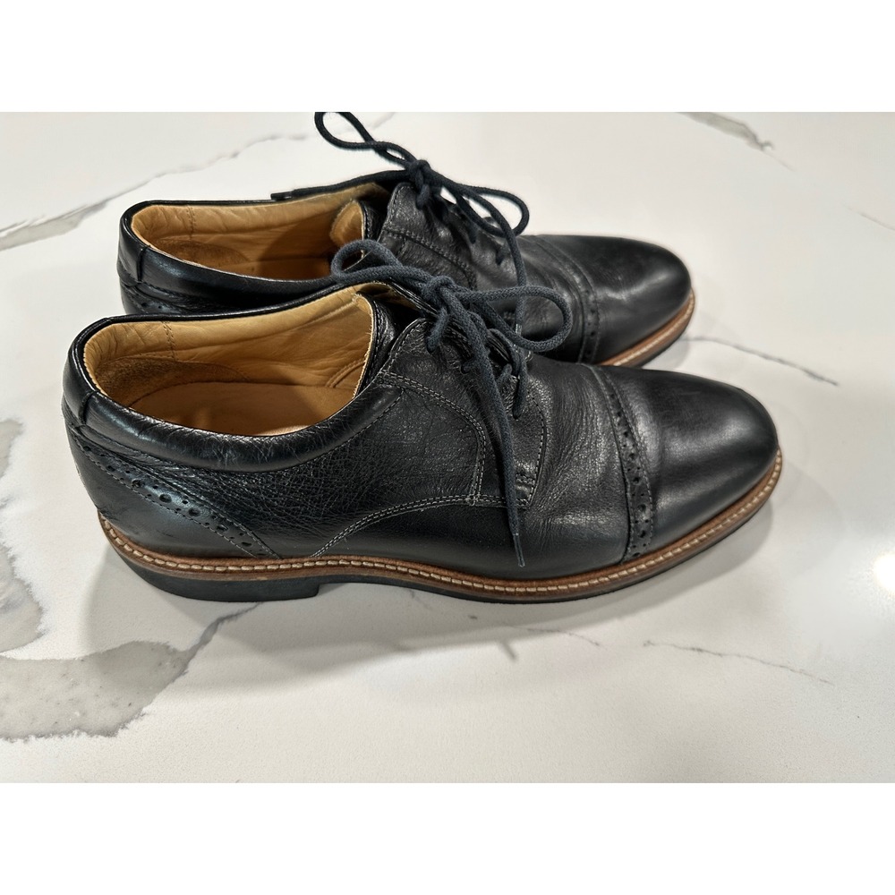 Johnston & Murphy Black Leather Cap Toe Oxford Dress Shoes Men's 8M